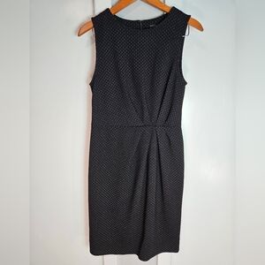 Banana Republic Black & White Polka Dot Ruched Sleeveless Sheath Dress Size 8